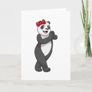 Panda mit Schleife Karte