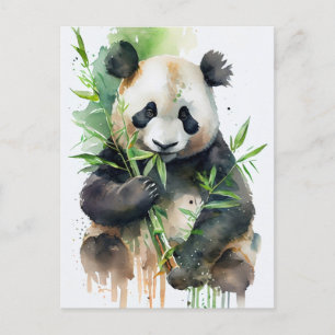 Panda mit schwarzem und weißem Pelz Postkarte