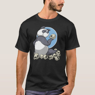 Panda mit Skulls-T - Shirt