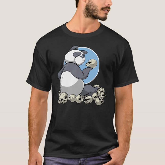 Panda mit Skulls-T - Shirt (Vorderseite)
