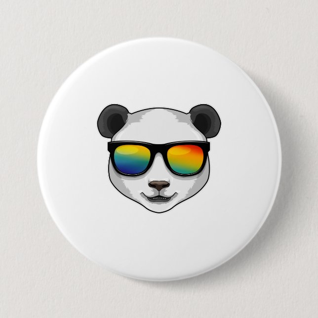 Panda mit Sonnenbrille Button (Vorderseite)