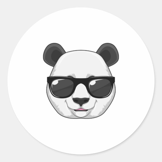 Panda mit Sonnenbrille Runder Aufkleber (Vorderseite)