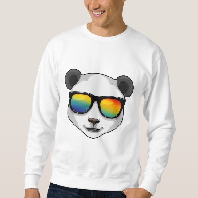 Panda mit Sonnenbrille Sweatshirt (Vorderseite)