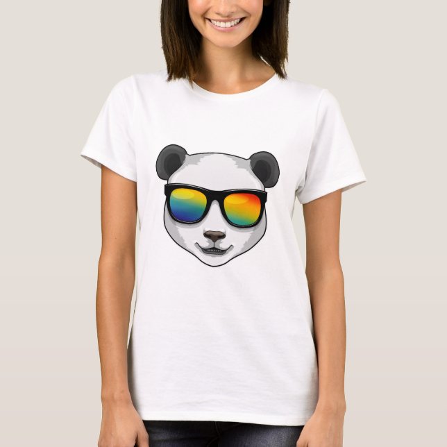 Panda mit Sonnenbrille T-Shirt (Vorderseite)
