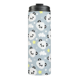 Panda mit Sternen und Wolken Thermosbecher