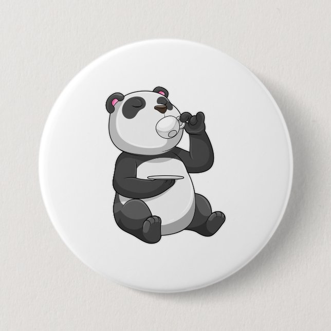 Panda mit Teecup Button (Vorderseite)