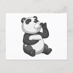 Panda mit Teecup Postkarte