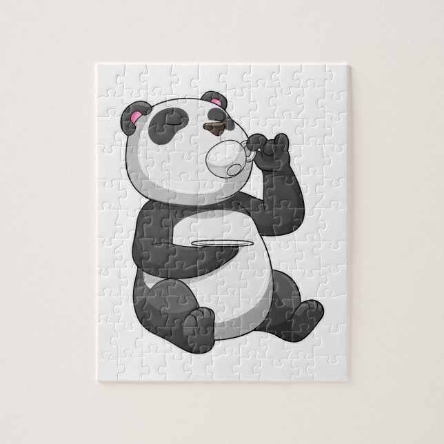Panda mit Teecup Puzzle (Vertikal)