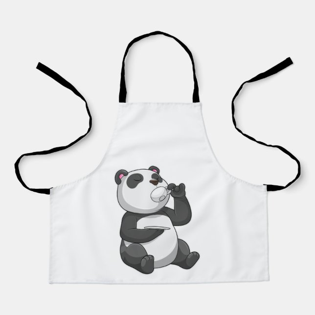 Panda mit Teecup Schürze (Vorderseite)