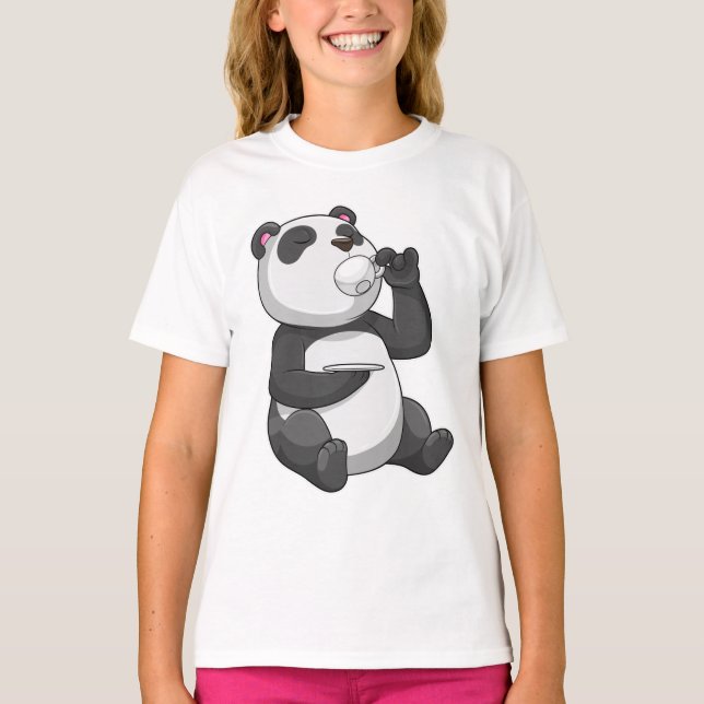 Panda mit Teecup T-Shirt (Vorderseite)