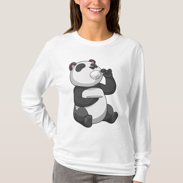 Panda mit Teecup T-Shirt (Vorderseite)