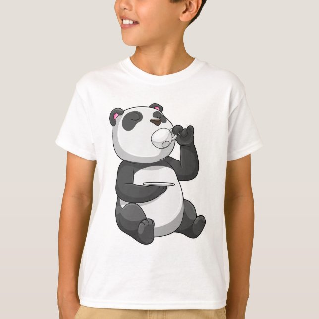Panda mit Teecup T-Shirt (Vorderseite)