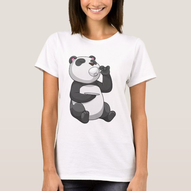 Panda mit Teecup T-Shirt (Vorderseite)