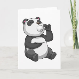 Panda mit Teetasse Karte