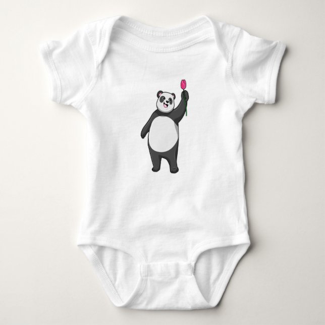 Panda mit Tulip Baby Strampler (Vorderseite)