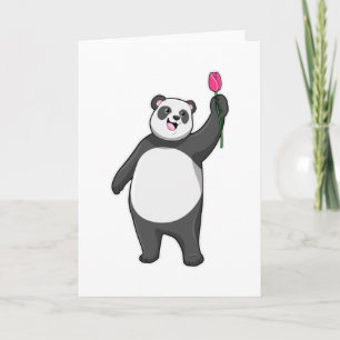 Panda mit Tulip Karte