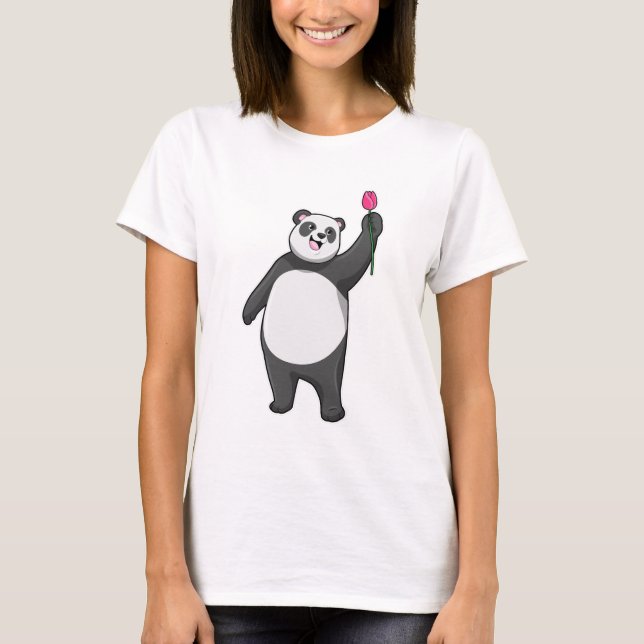 Panda mit Tulip T-Shirt (Vorderseite)