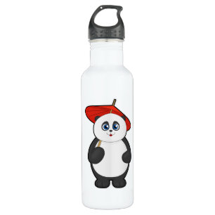 Panda mit Umbrella Edelstahlflasche