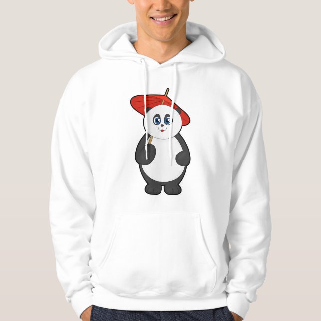 Panda mit Umbrella Hoodie (Vorderseite)