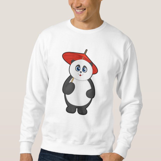Panda mit Umbrella Sweatshirt (Vorderseite)