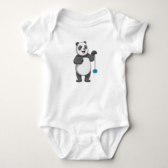 Panda mit Yo-yo Baby Strampler (Vorderseite)