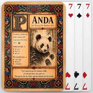 Panda, mittelalterliche Bestiarien-Kunst Spielkarten