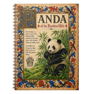 Panda, mittelalterliche Bestiarienkunst Notizblock