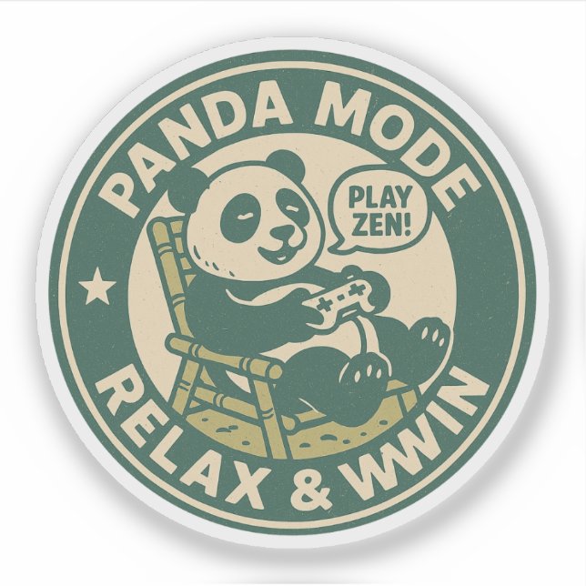 Panda Mode Relax Win Gaming Aufkleber (Vorderseite)