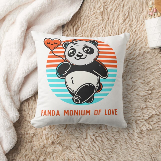 Panda Monium der Liebe Personalisiert Kissen (Decke)