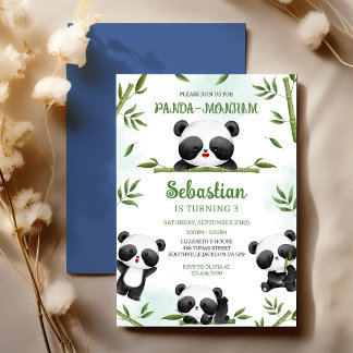 Panda-monium Panda Geburtstag Einladung