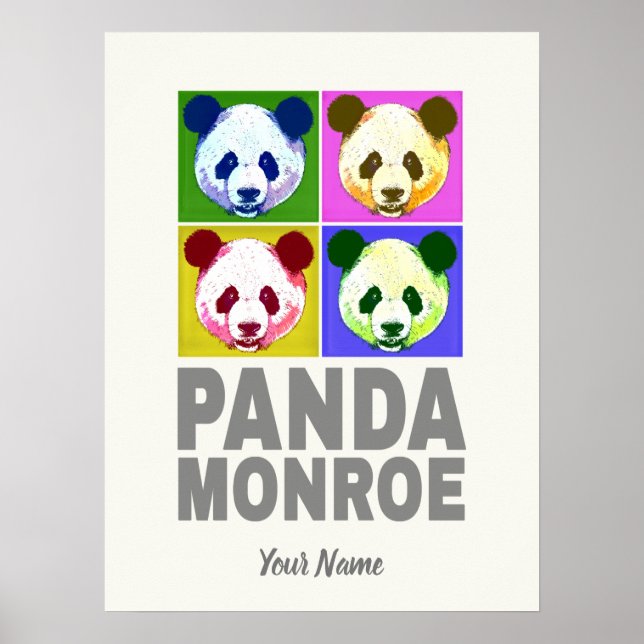 Panda Monroe Bär Pop Art Portrait Poster (Vorne)