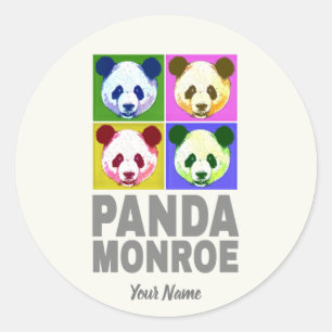 Panda Monroe Bear Pop Runder Aufkleber