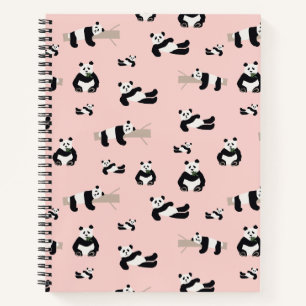 Panda-Motiv Spiralblock 21,6 cm x 28 cm Notizbuch