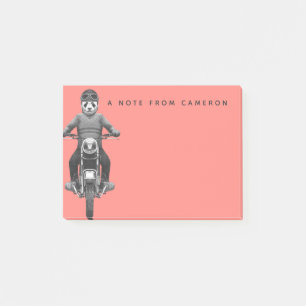 Panda Motorcyle Reiter addieren Ihren Namen Post-it Klebezettel