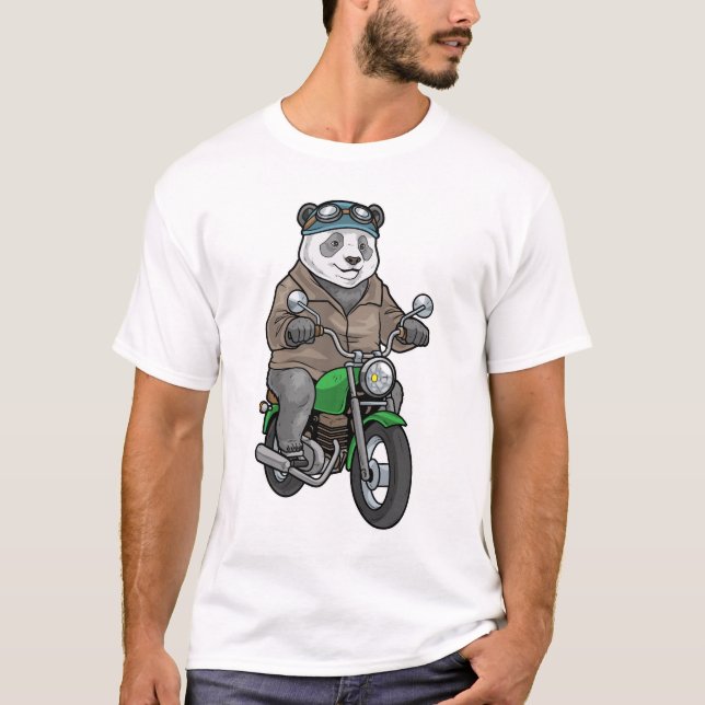 Panda Motorrad T-Shirt (Vorderseite)