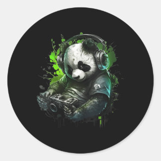 Panda Music Dj Controller Gaming Panda Runder Aufkleber