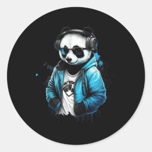 Panda Music Dj Controller Gaming Panda Runder Aufkleber