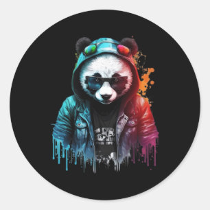 Panda Music Dj Controller Gaming Panda Runder Aufkleber