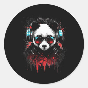 Panda Music Dj Controller Gaming Panda Runder Aufkleber