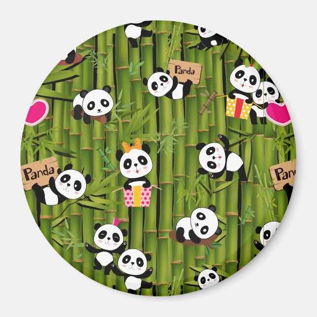 Panda-Muster 2 Magnet (Vorne)