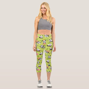 Panda-Muster 3 Capri Leggings