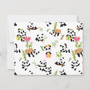 Panda-Muster Mitteilungskarte