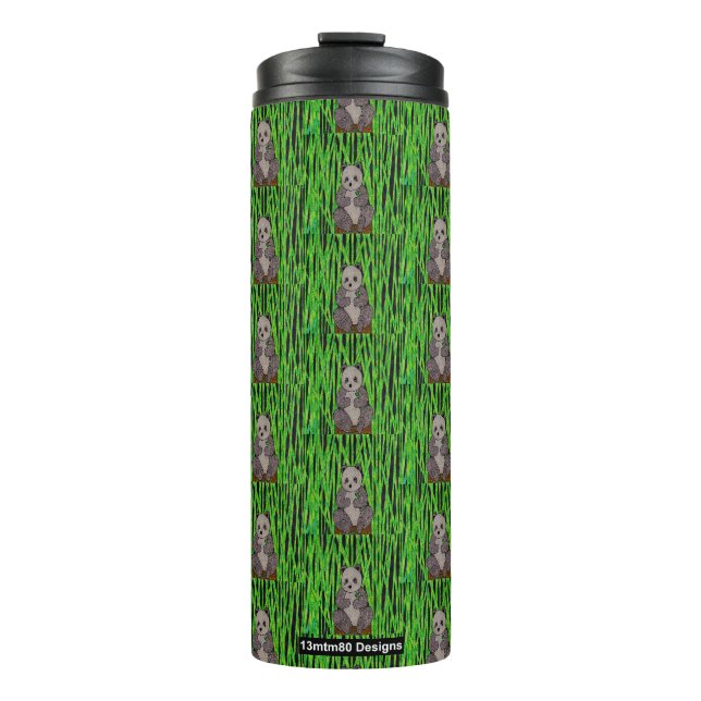 Panda (Muster) - Thermobecher Thermosbecher (Vorderseite)