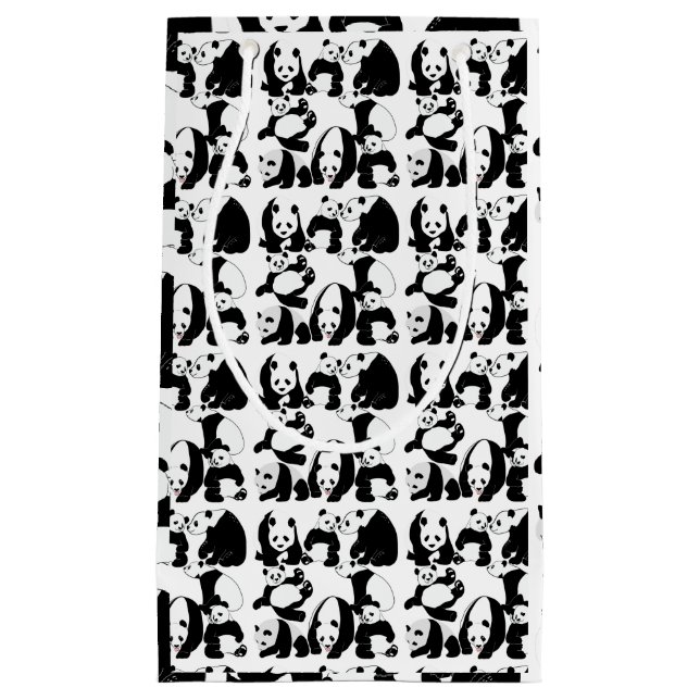 Panda Muster White BG Kleine Geschenktüte (Vorderseite)