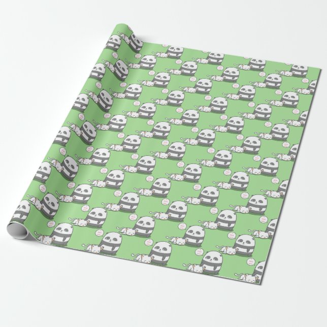Panda Muster Wrapping Paper Geschenkpapier (Ungerollt)