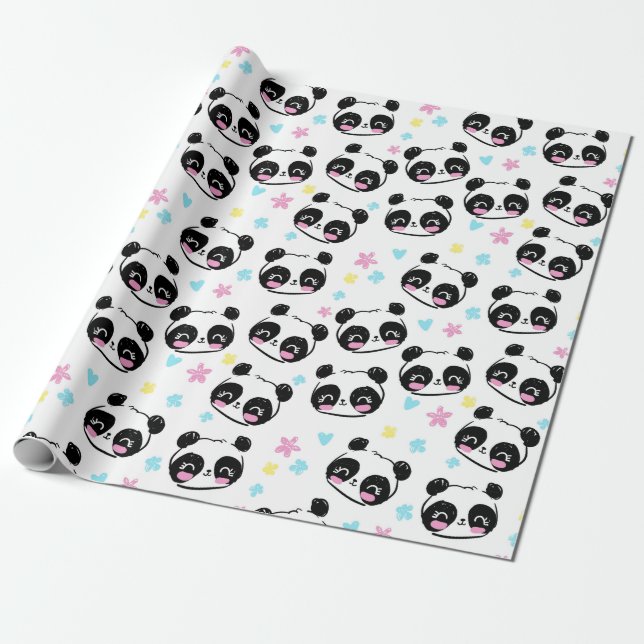 Panda Muster Wrapping Paper Geschenkpapier (Ungerollt)