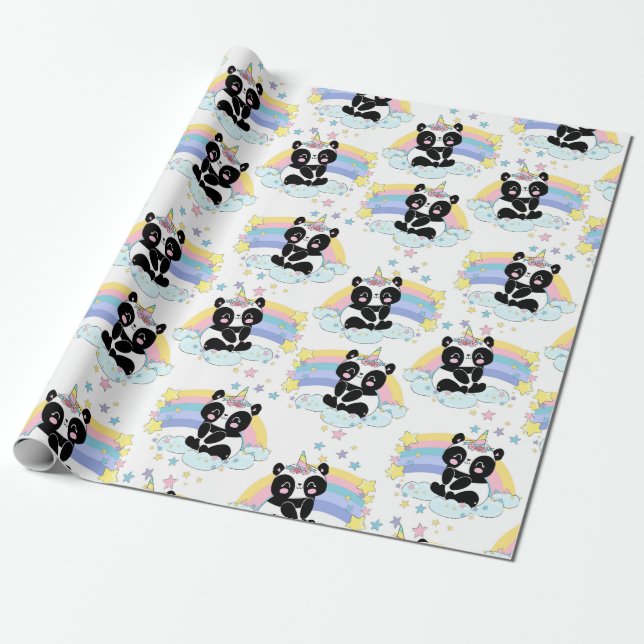 Panda Muster Wrapping Paper Geschenkpapier (Ungerollt)