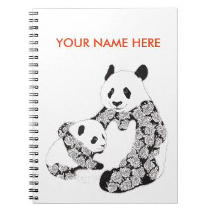 Panda-Mutter u. Baby CUB Notizblock