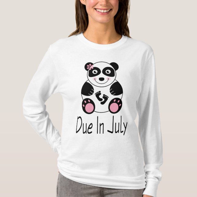 Panda-Mutterschaft passend im Juli T-Shirt (Vorderseite)