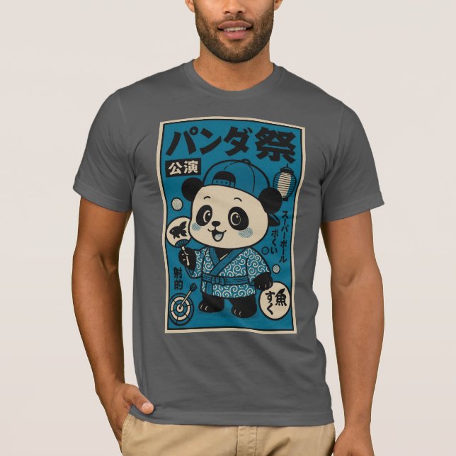 Panda nach Dark T-Shirt (Vorderseite)